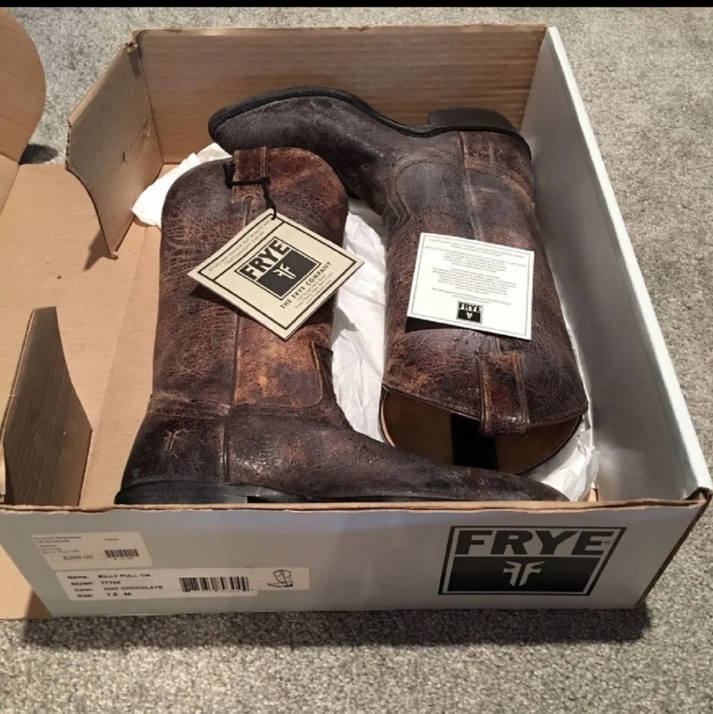 Frye Sz 7.5 Billy Pull On Boots Chocolate Brown